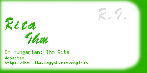 rita ihm business card